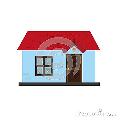 Colorful silhouette with little house Vector Illustration