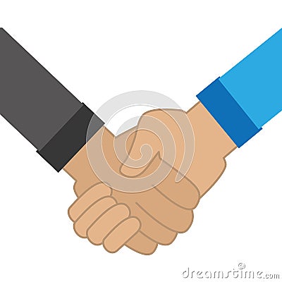 Colorful silhouette shake hands icon Vector Illustration