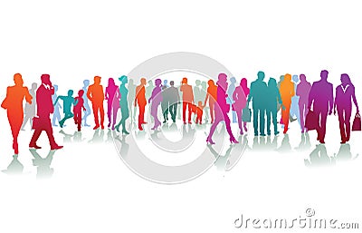 Colorful silhouettes of people Vector Illustration