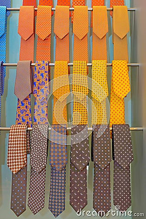 Ties Business, Colorful Clothes Stored, Classic and Elegant Men Style Stock Photo