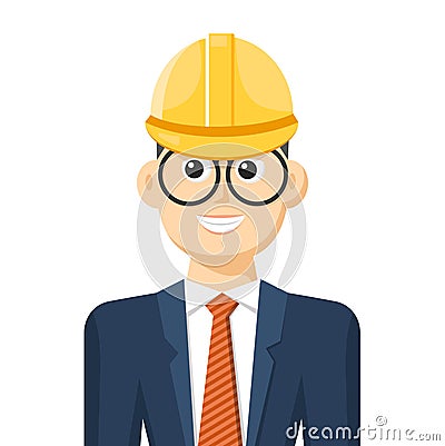 Colorful simple flat vector of engineer Vector Illustration