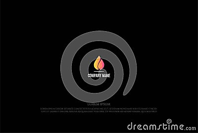 Colorful Simple Minimalist Fire Flame for Energy Logo Design Vector Vector Illustration