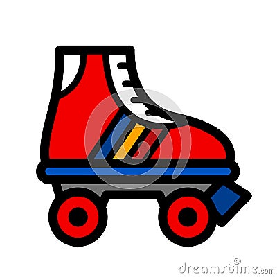 Colorful single roller skate Vector Illustration