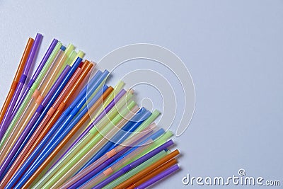 Colorful single use drinking straws Stock Photo