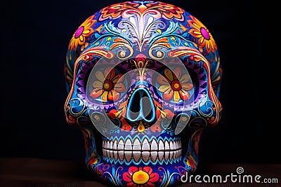 A colorful skull, Dia de los muertos Stock Photo