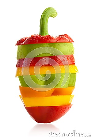 Colorful Sliced and combinated Amazing Pepper Stock Photo