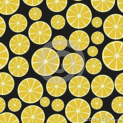 Colorful sliced lemon fruits seamless pattern Vector Illustration