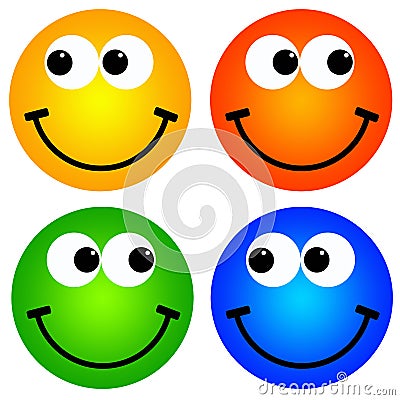 Colorful smileys Stock Photo