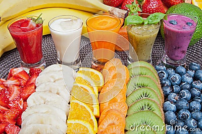 Colorful smoothies Stock Photo