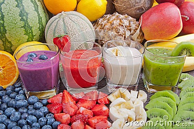 Colorful smoothies Stock Photo