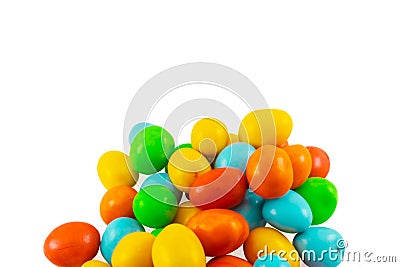 Colorful snack chocolate with peanut inside isolated white background Stock Photo