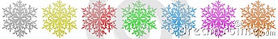 Colorful snowflake border Stock Photo