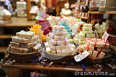 Colorful Soaps in Grand Bazaar Istanbul Turkey Stock Photo