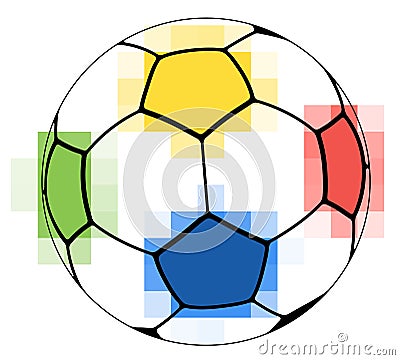 Colorful soccer ball Stock Photo