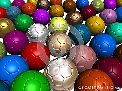Colorful Soccer Balls Stock Photo