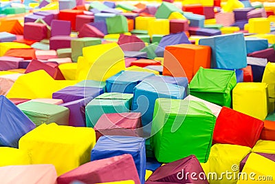 Colorful soft baby cubes closeup Stock Photo