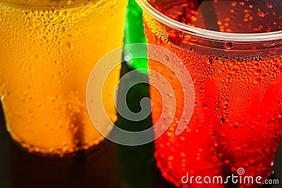 Colorful soft drinks Stock Photo