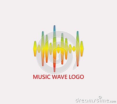 Colorful soundwave logo. Vector Illustration