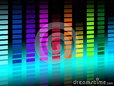 Colorful Soundwaves Background Shows Musical Songs And DJ Stock Photo