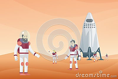 Colorful Space Exploration Concept Vector Illustration