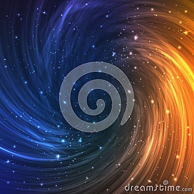 Colorful Space Galaxy Background with Light, Vector Illustration