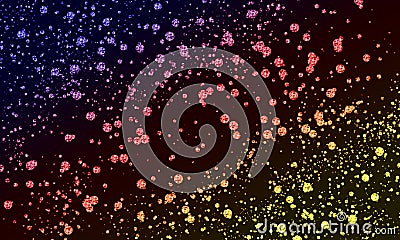 Colorful sparkle dots dark background Stock Photo