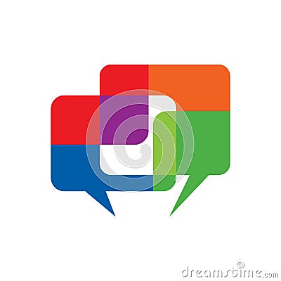 Colorful Speak Chatting Dialogue Bubble Communication Symbol Vector Illustration