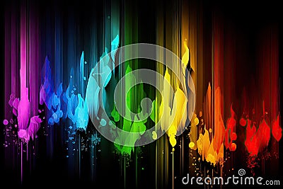 Colorful spectrum rainbow vertical lines - AI Generated Stock Photo