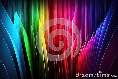 Colorful spectrum rainbow vertical lines - AI Generated Stock Photo