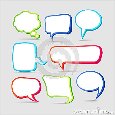 Colorful speech bubble frames Vector Illustration