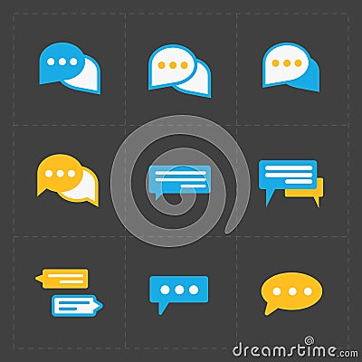 Colorful Speech bubble icons Vector Illustration