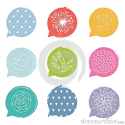 Colorful speech bubble set Vector Illustration