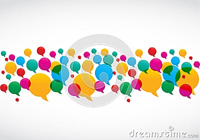 Colorful Speech Bubbles Social Media Concept Vector Illustration