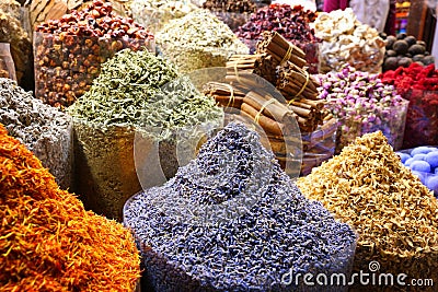 Dubai Spice Market Stock Photo