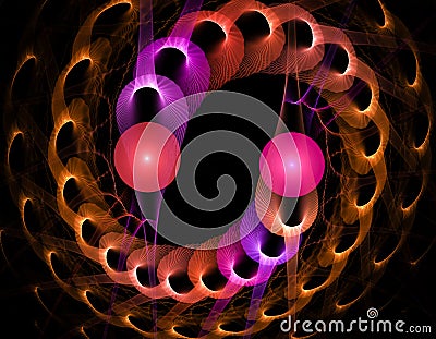 Colorful Spiral Abstract Fractal of Pink, Purple and Copper Stock Photo