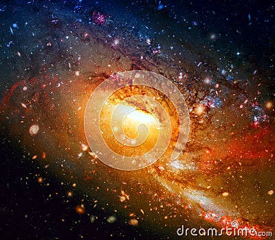 Colorful spiral galaxy in outer space. Elements of this Image furnished by NASA Stock Photo