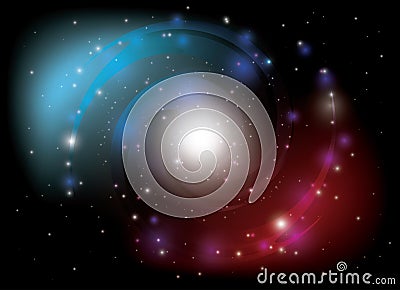 Colorful spiral galaxy - vector Vector Illustration