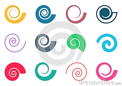Colorful spiral icons Vector Illustration