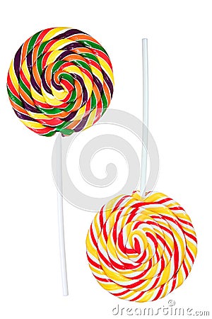 Colorful spiral lollipops Stock Photo