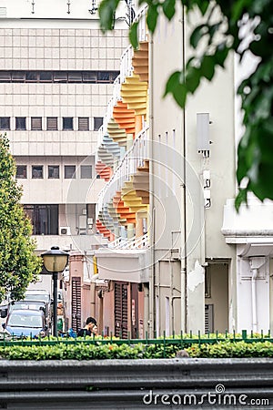 Colorful spiral staircases Editorial Stock Photo