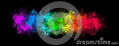 Colorful splats on black Stock Photo