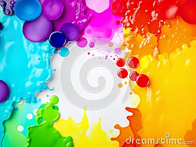 Colorful splattered oil paint 3d rendering high texture Stock Photo