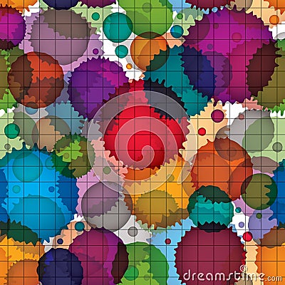 Colorful splattered web design repeat pattern, overlay art ink b Vector Illustration