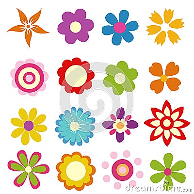 Colorful spring flowers Vector Illustration