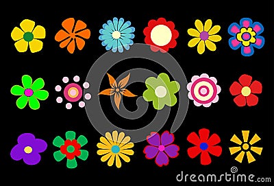 Colorful spring flowers Vector Illustration