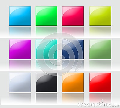 Colorful square buttons Stock Photo
