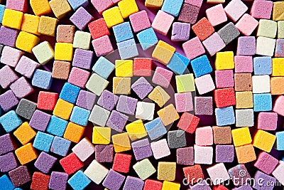 Colorful square foam cubes texture Stock Photo