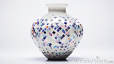 Colorful Square Mosaic Vase - Vibrant Art Inspired By Lois Greenfield And Okuda San Miguel Stock Photo