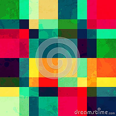 Colorful square seamless pattern with blob effect Vector Illustration