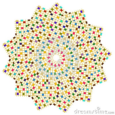 Colorful Squares Circle Vector Illustration